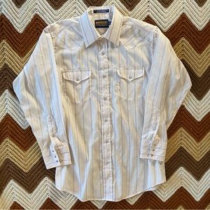 Vintage Panhandle Slim Mens Western cut button down dress casual shirt